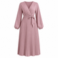 👗✨Női elegáns, keresztbe futó V-kivágású, pliszírozott maxiruha✨