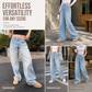 👖 Vintage mosás, laza egyenes szabás | Női magas derekú farmernadrág