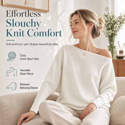 Női laza szabású off-shoulder bordázott kötött felső