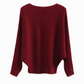 Női laza szabású off-shoulder bordázott kötött felső