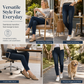 🤠👖 Női magas derekú, húzós, slim fit sötét mosott farmernadrág | Széles rugalmas derékpánt és kényelmes viselet ✨