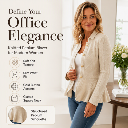 Női elegáns fodros peplum blézer