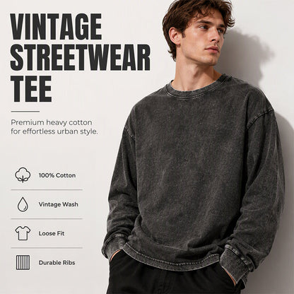 Vintage mosott hosszú ujjú póló🧥