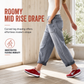 Női Plus Size Rugalmas Farmer Nadrág Közepes Derékbőség Cropped Hordó Szárú Farmernadrág Felhajtott Szegéllyel és Varrott Folt Zsebekkel