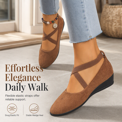 Női hegyes orrú ékbetétes slip-on cipők