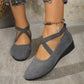 Női hegyes orrú ékbetétes slip-on cipők
