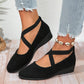 Női hegyes orrú ékbetétes slip-on cipők