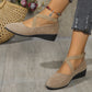 Női hegyes orrú ékbetétes slip-on cipők