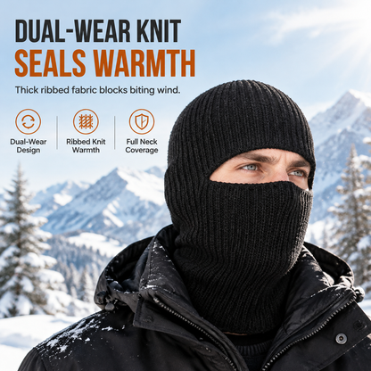 Férfi meleg kötött balaclava sapka szélálló téli beanie sapka és hideg időjárás elleni arcmaszk kapucni