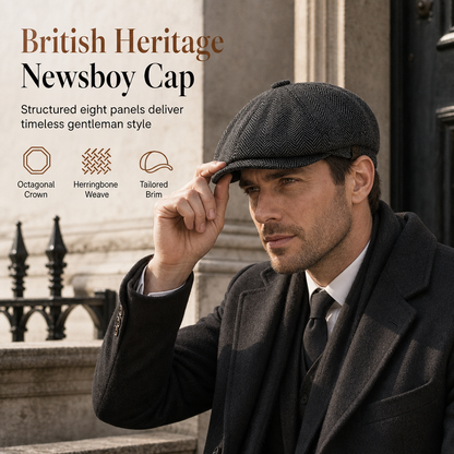 Vintage brit stílusú newsboy sapka férfiaknak és nőknek, klasszikus alkalmi lapos sapka, nyolcszögletű barett