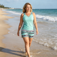 🏖️🌊 Női mintás kétrészes tankini fürdőruha – Előnyös fedés és kényelmes nyári viselet 👙✨