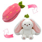 🐰🍓Króliczek truskawkowy przekształcony w małego królika🎀 Owocowa lalka pluszowa