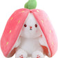 🐰🍓Króliczek truskawkowy przekształcony w małego królika🎀 Owocowa lalka pluszowa